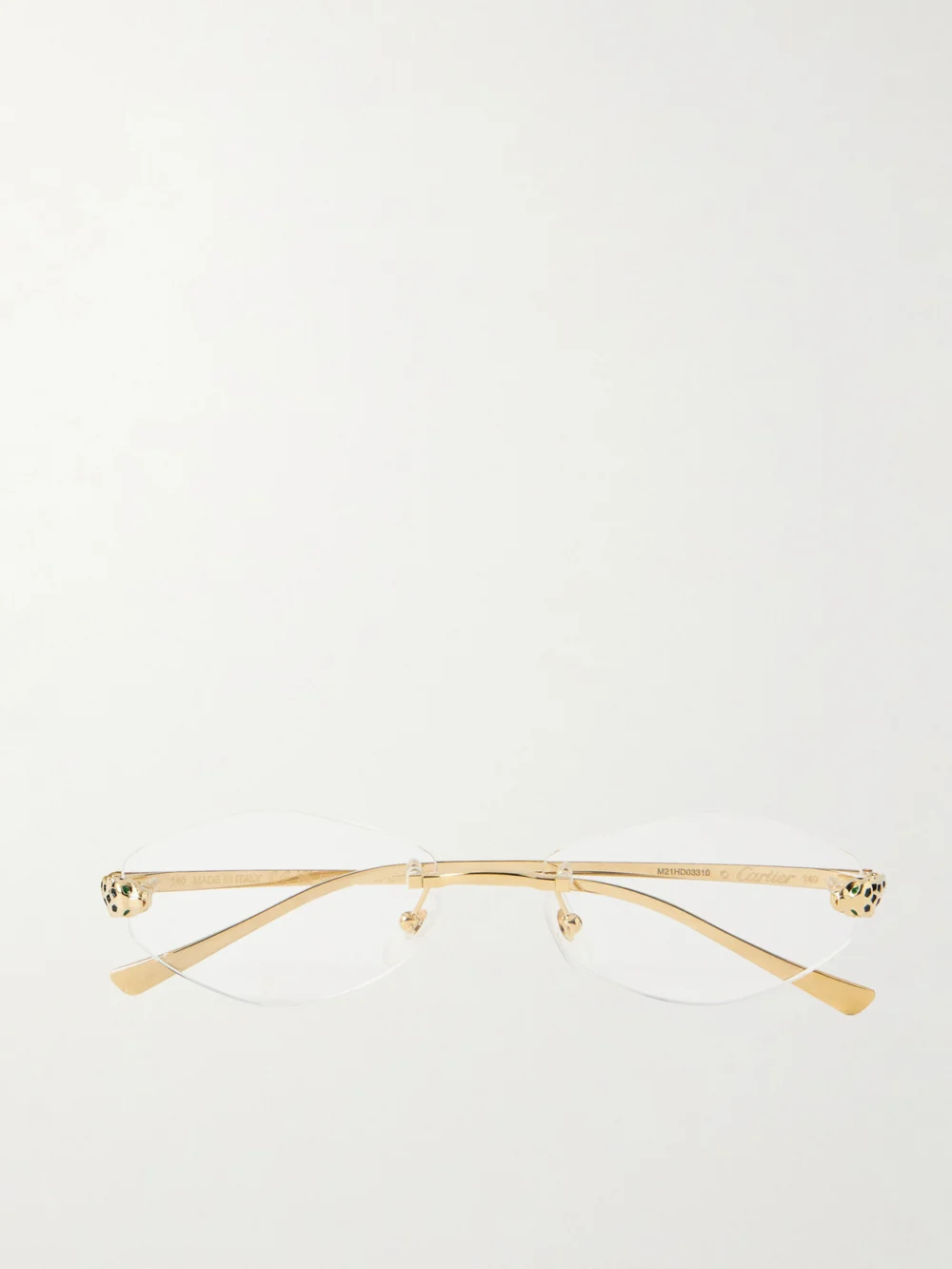 Cartier Eyewear Panthère De Cartier Hexagon-frame Gold-tone Optical Glasses