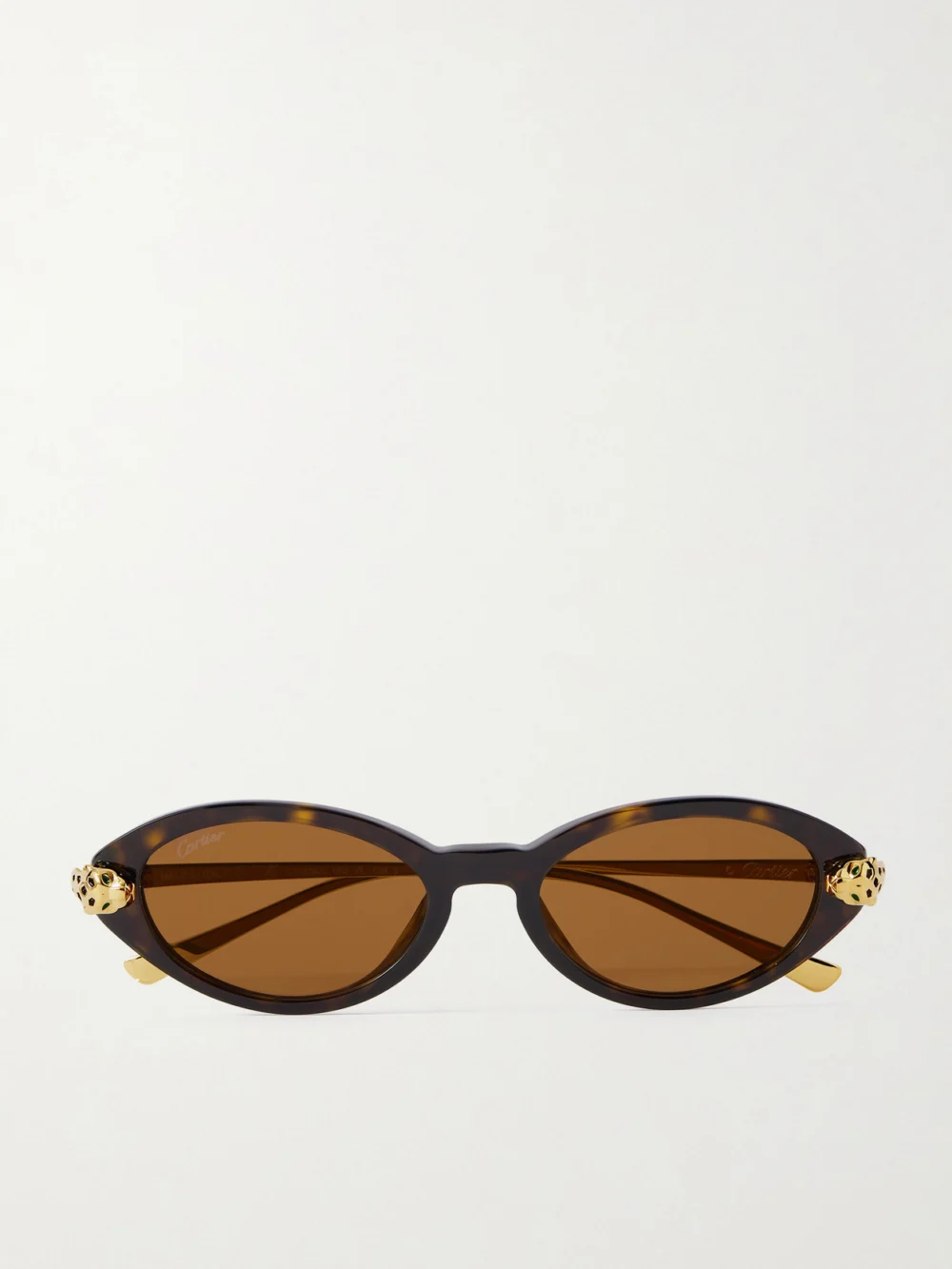 Cartier Eyewear Panthère De Cartier Oval-frame Tortoiseshell Acetate and Gold-tone Sunglasses