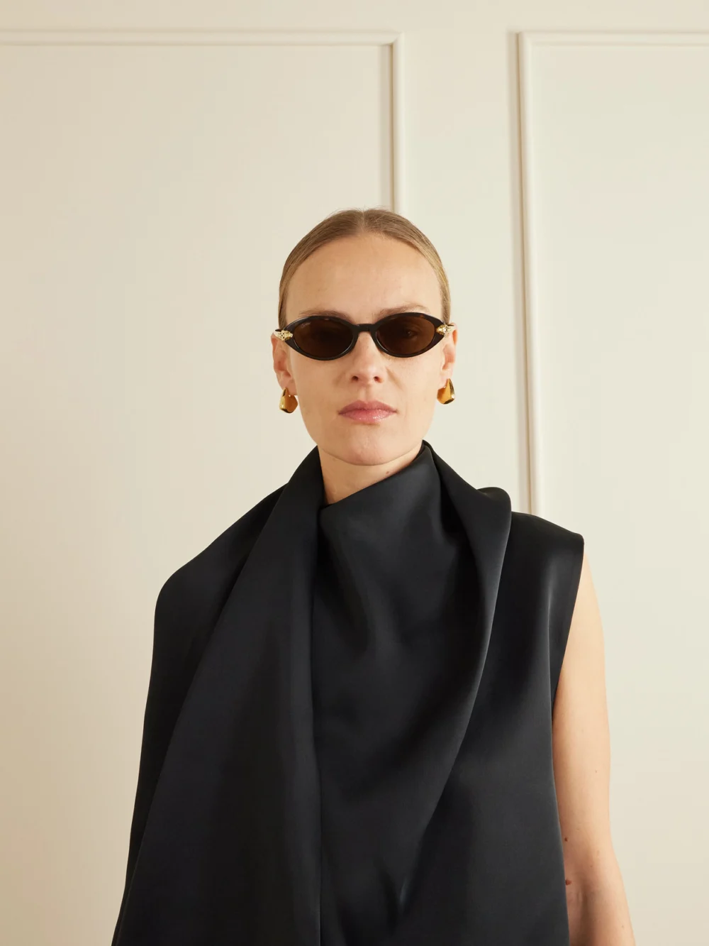 Cartier Eyewear Panthère De Cartier Oval-frame Tortoiseshell Acetate and Gold-tone Sunglasses, styled view