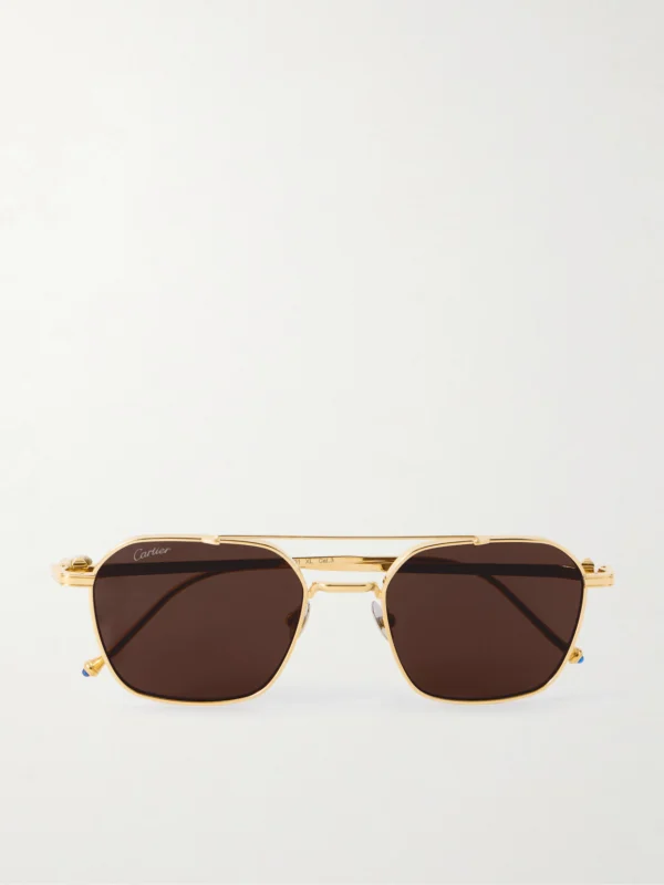 Cartier Eyewear Pasha Gold-tone Aviator-style Sunglasses