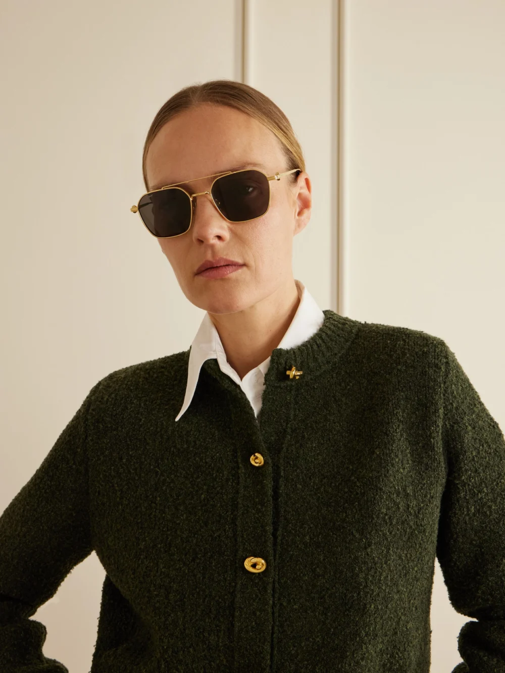 Cartier Eyewear Pasha Gold-tone Aviator-style Sunglasses, styled view