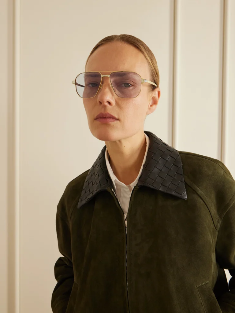 Cartier Eyewear Santos De Cartier Gold- and Silver-tone Aviator-style Sunglasses