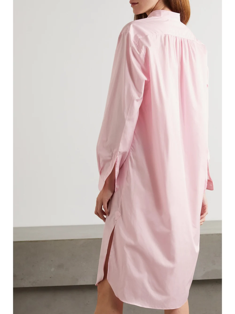 Back view of the Charvet Elysee Oversized Cotton-poplin Nightdress