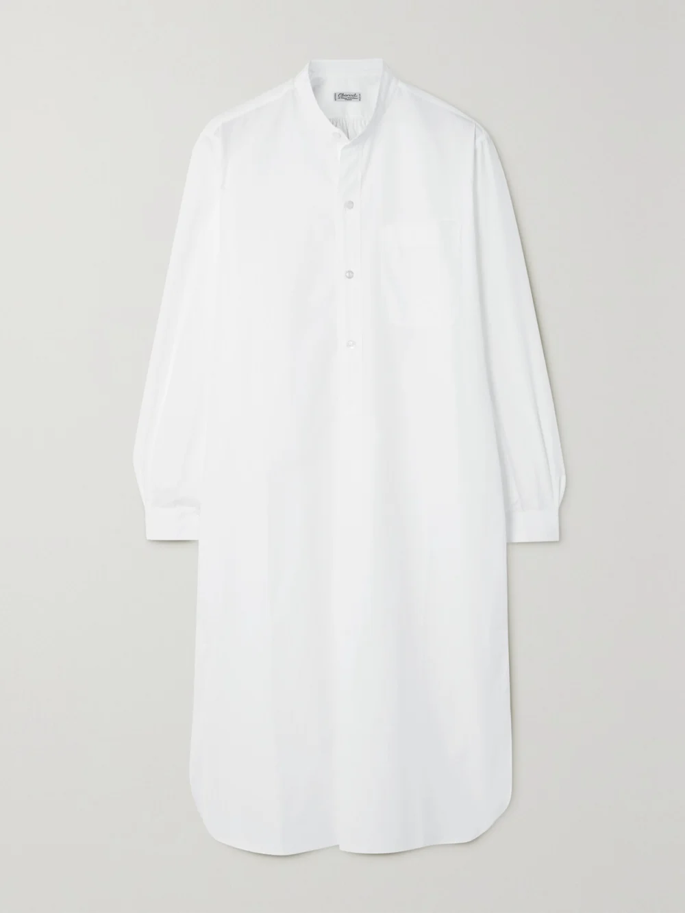 Charvet Elysee Oversized Cotton-poplin Nightdress in white