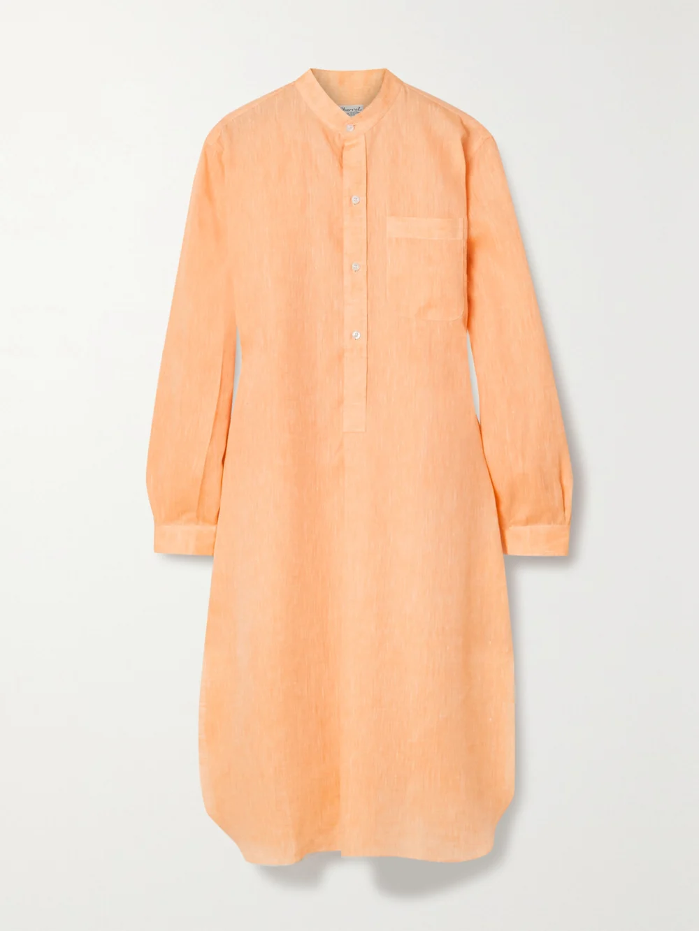Charvet Elysee Oversized Linen Nightdress in pastel orange