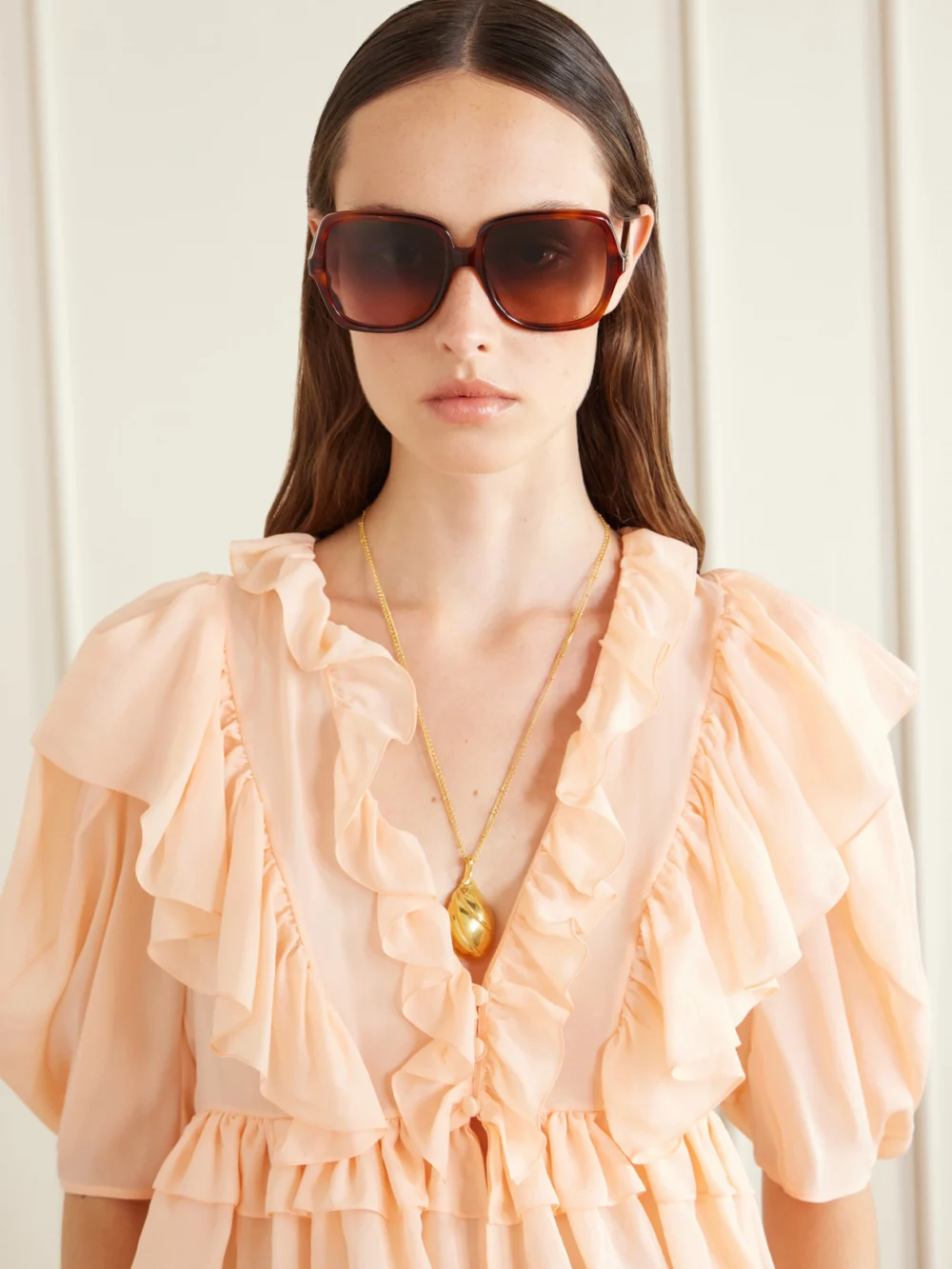 Chloé Salomé Aviator-style Recycled-acetate Sunglasses, styled view