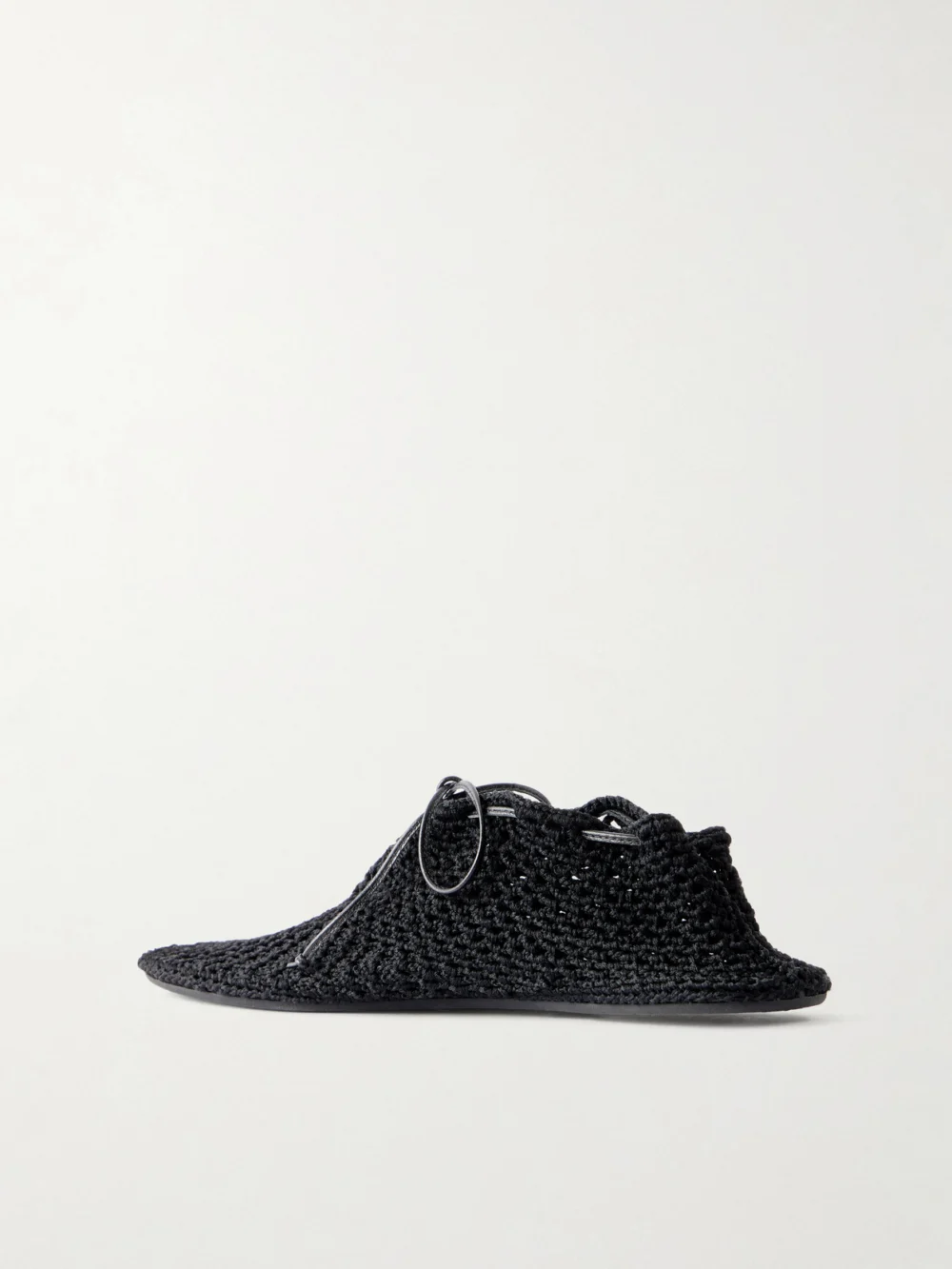 Back view of the Christen Hand Crochet Ballerina Leather-trimmed Flats