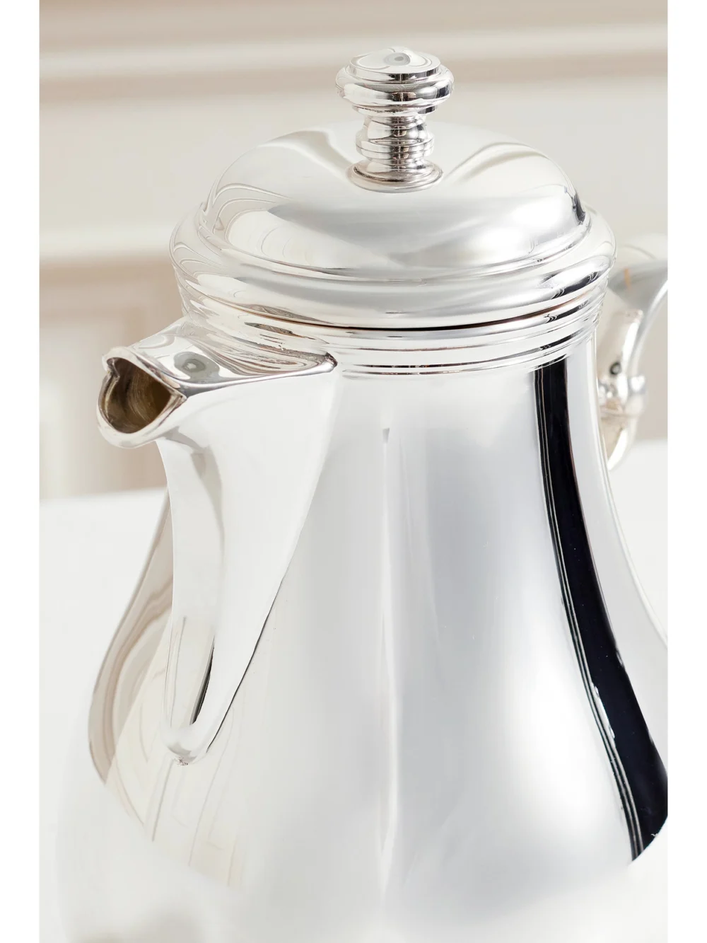 Close-up detail of the Christofle Albi Silver-plated Coffee Pot