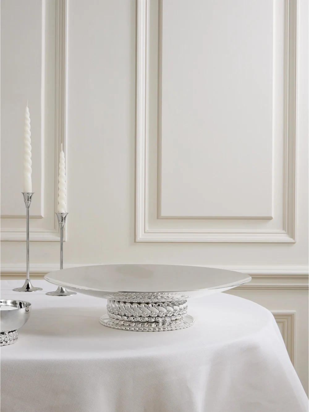 Christofle Babylone Embellished Silver-plated Serving Dish, styled view