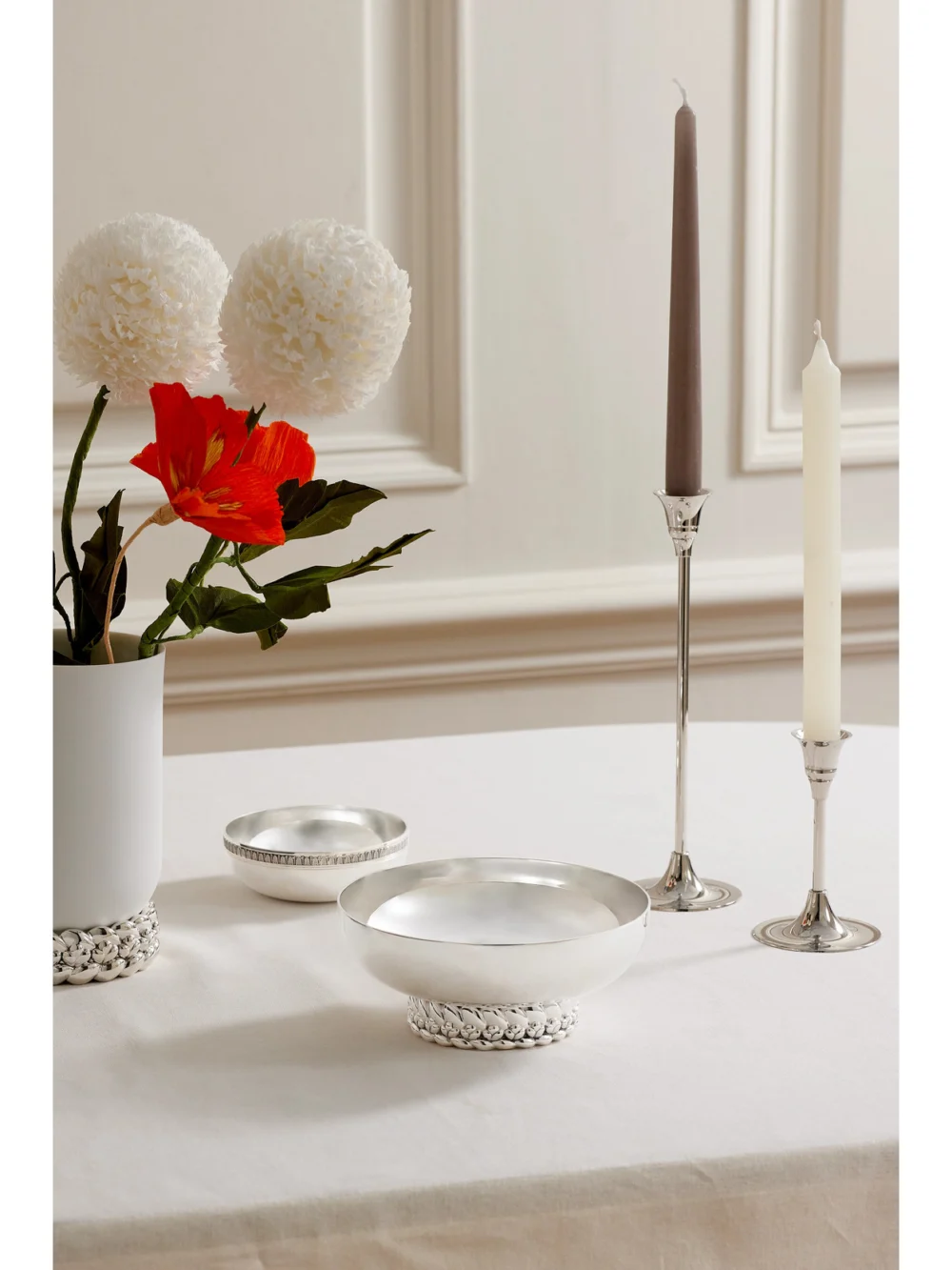 Christofle Babylone Large Silver-plated Bowl, styled view