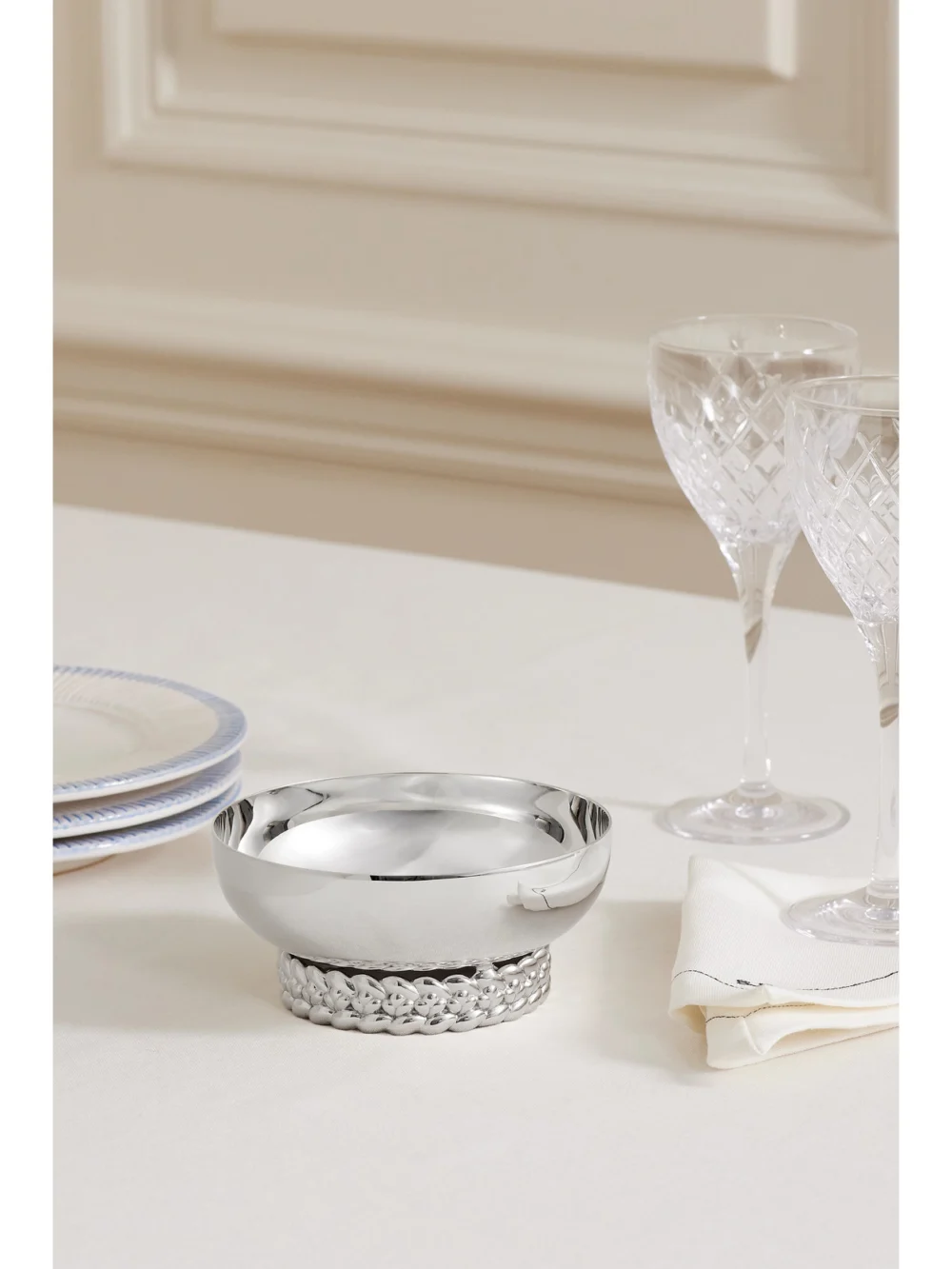 Christofle Babylone Small Silver-plated Bowl, styled view