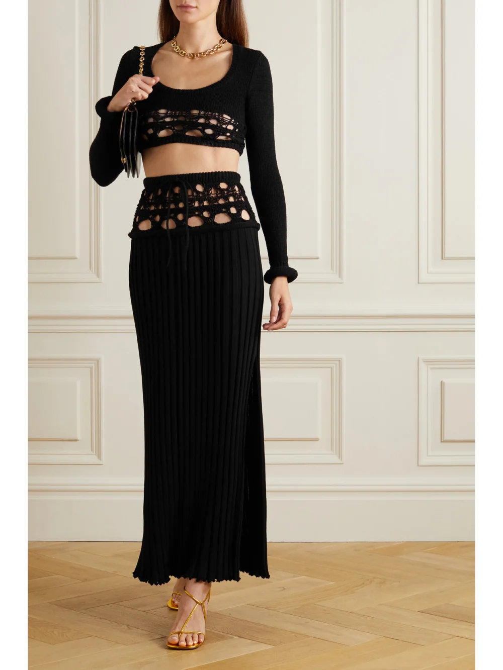 Christopher Esber Crochet-knit Cropped Top, worn by a model