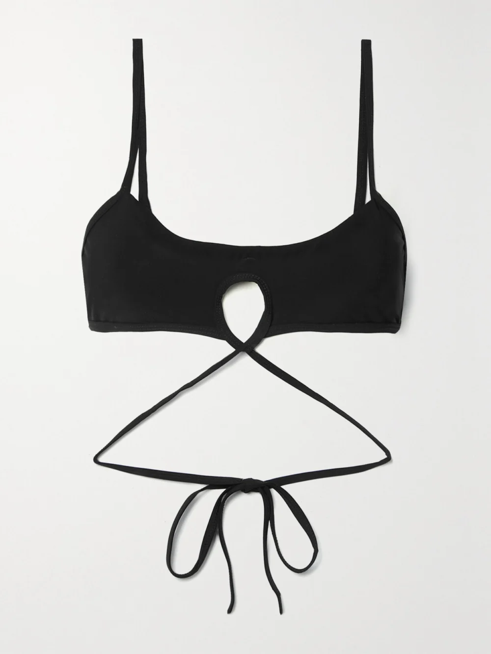 Christopher Esber Cutout Tie-back Bikini Top in black