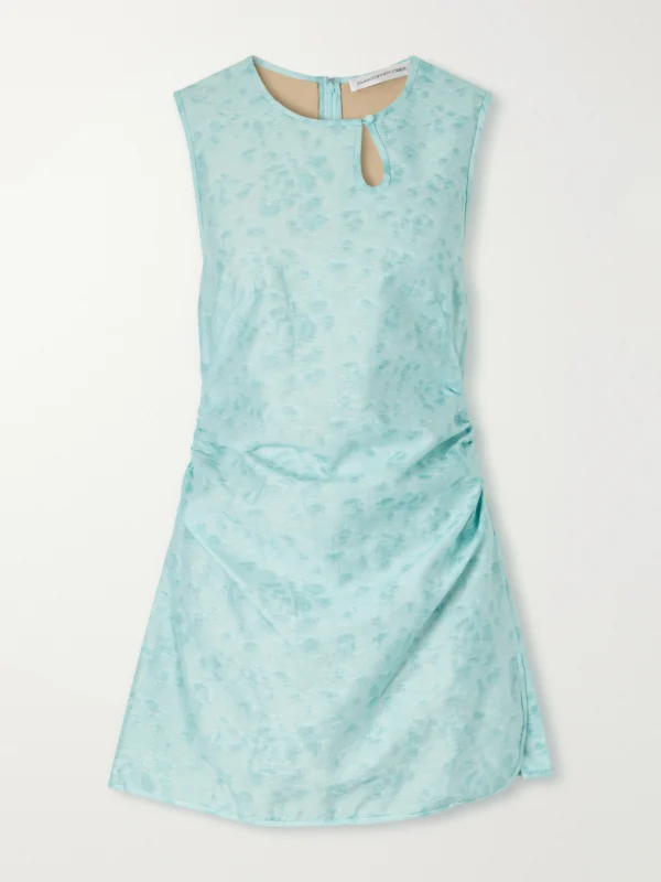 Christopher Esber Light Leak Ruched Jacquard Mini Dress