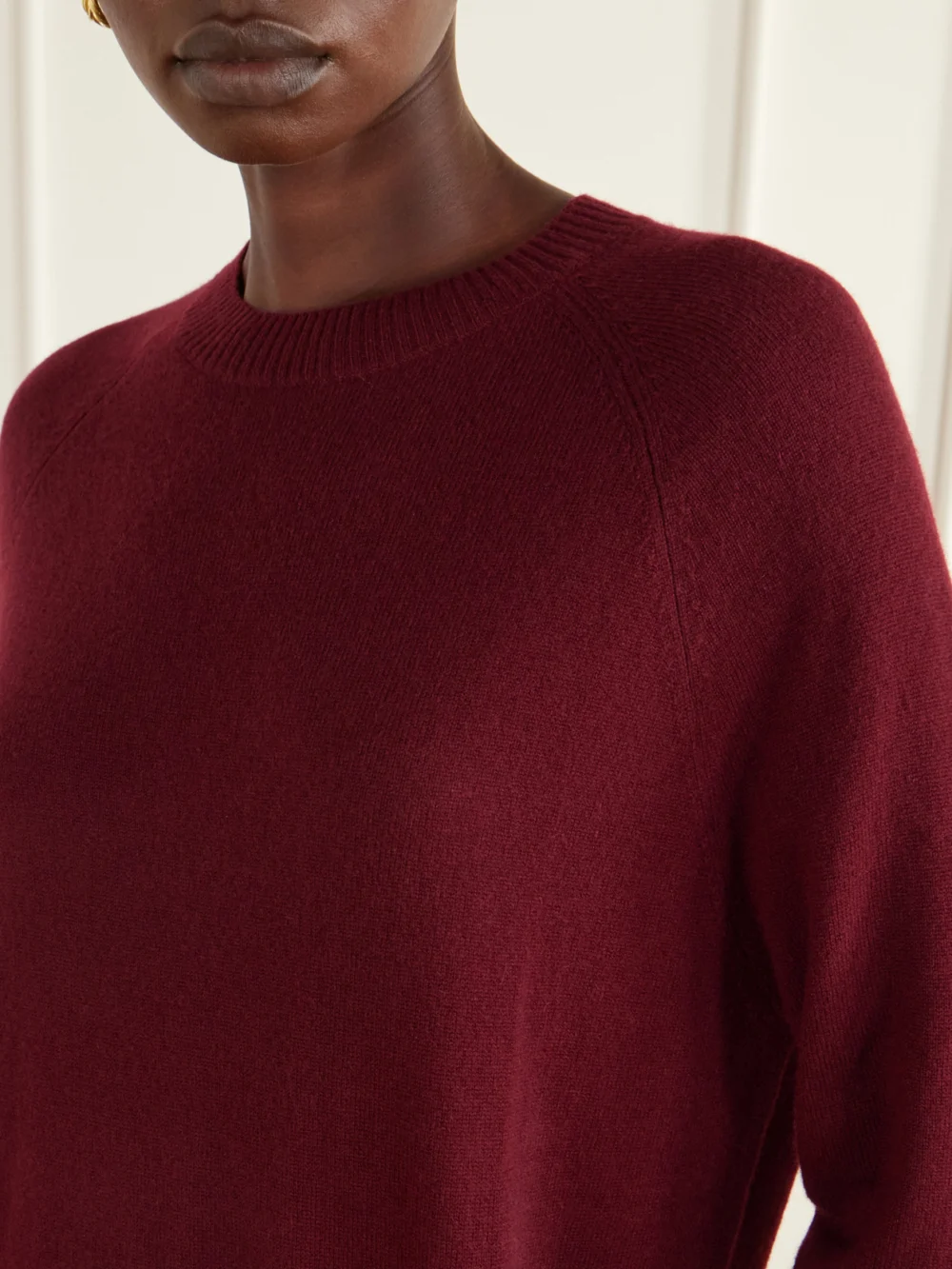 Close-up detail of the Christopher Esber Monument Cashmere and Silk-satin Maxi Dress