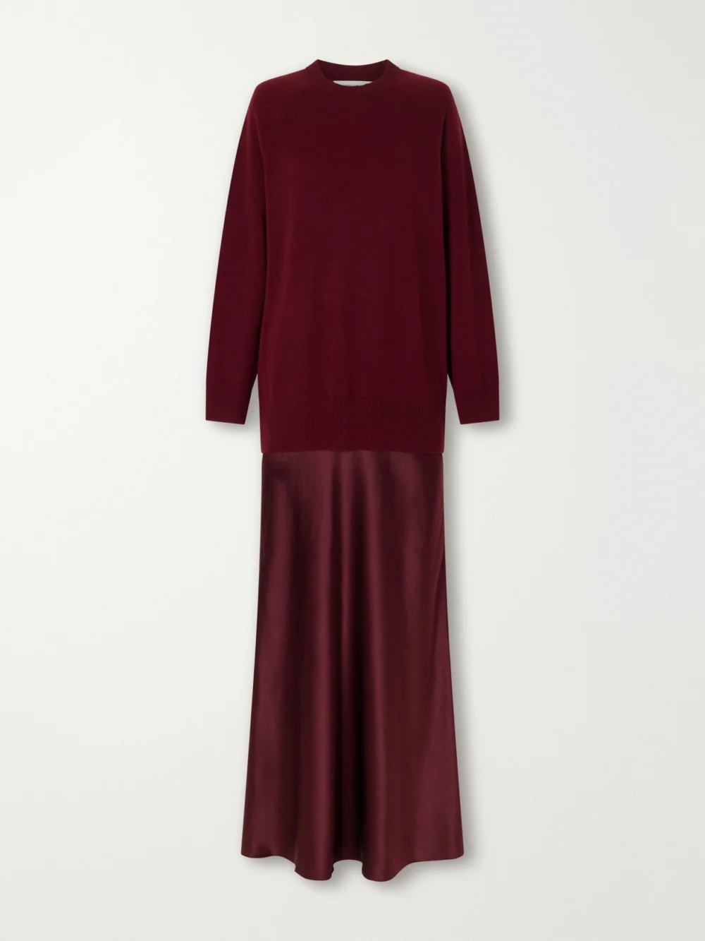 Christopher Esber Monument Cashmere and Silk-satin Maxi Dress in merlot