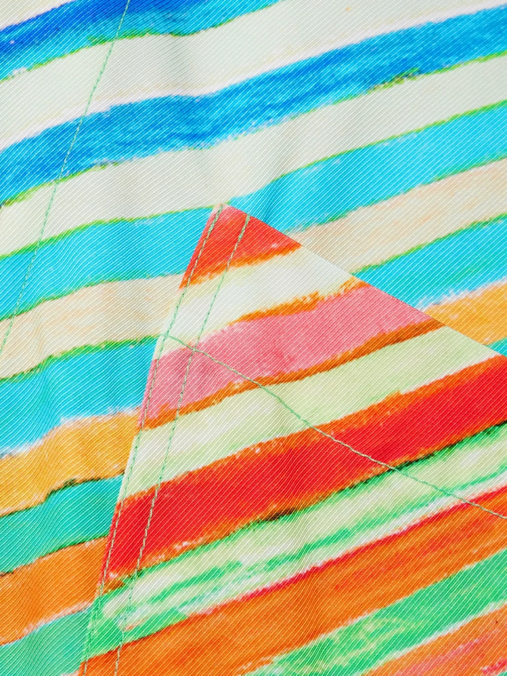 Close-up detail of the Christopher John Rogers Crayon Striped Twill Shirt