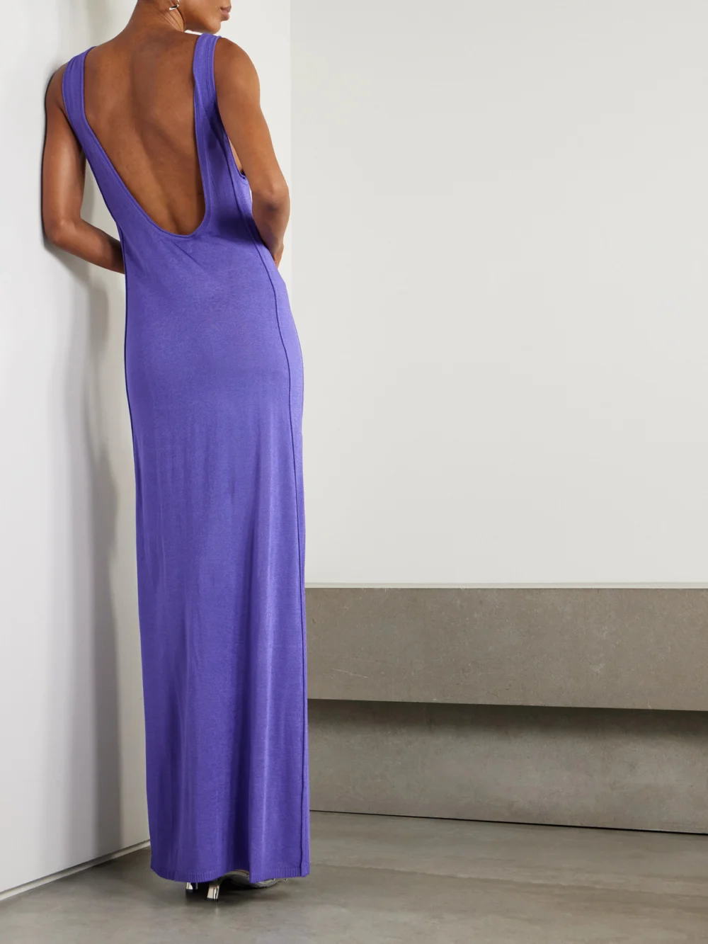 Back view of the Christopher John Rogers Knitted Maxi Dress