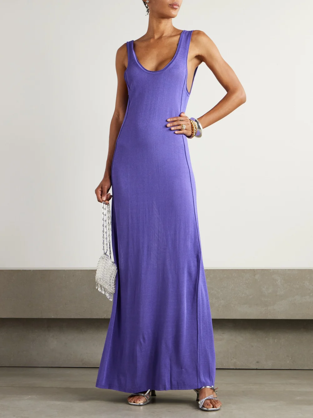 Christopher John Rogers Knitted Maxi Dress, worn by a model