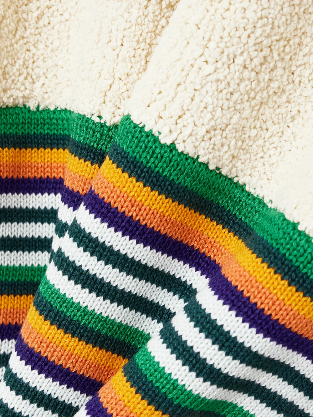 Close-up detail of the Christopher John Rogers Striped Cotton-blend Bouclé Midi Skirt