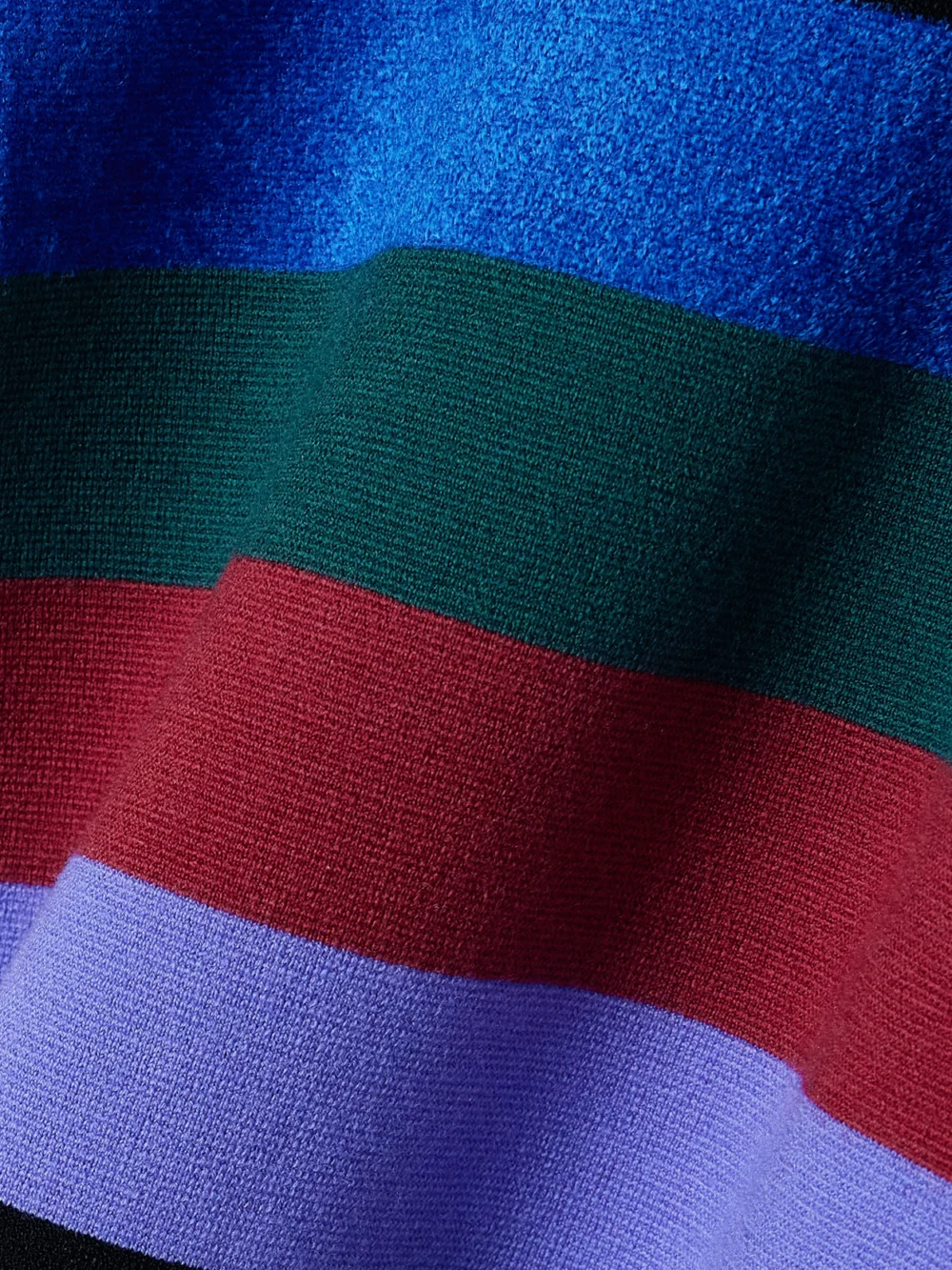 Close-up detail of the Christopher John Rogers Striped Wool-blend Turtleneck Tank