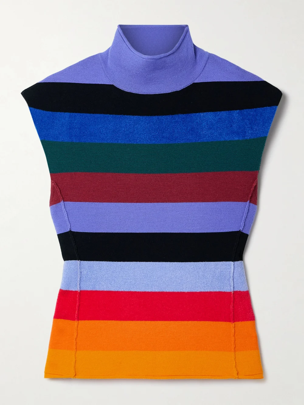 Christopher John Rogers Striped Wool-blend Turtleneck Tank in multi