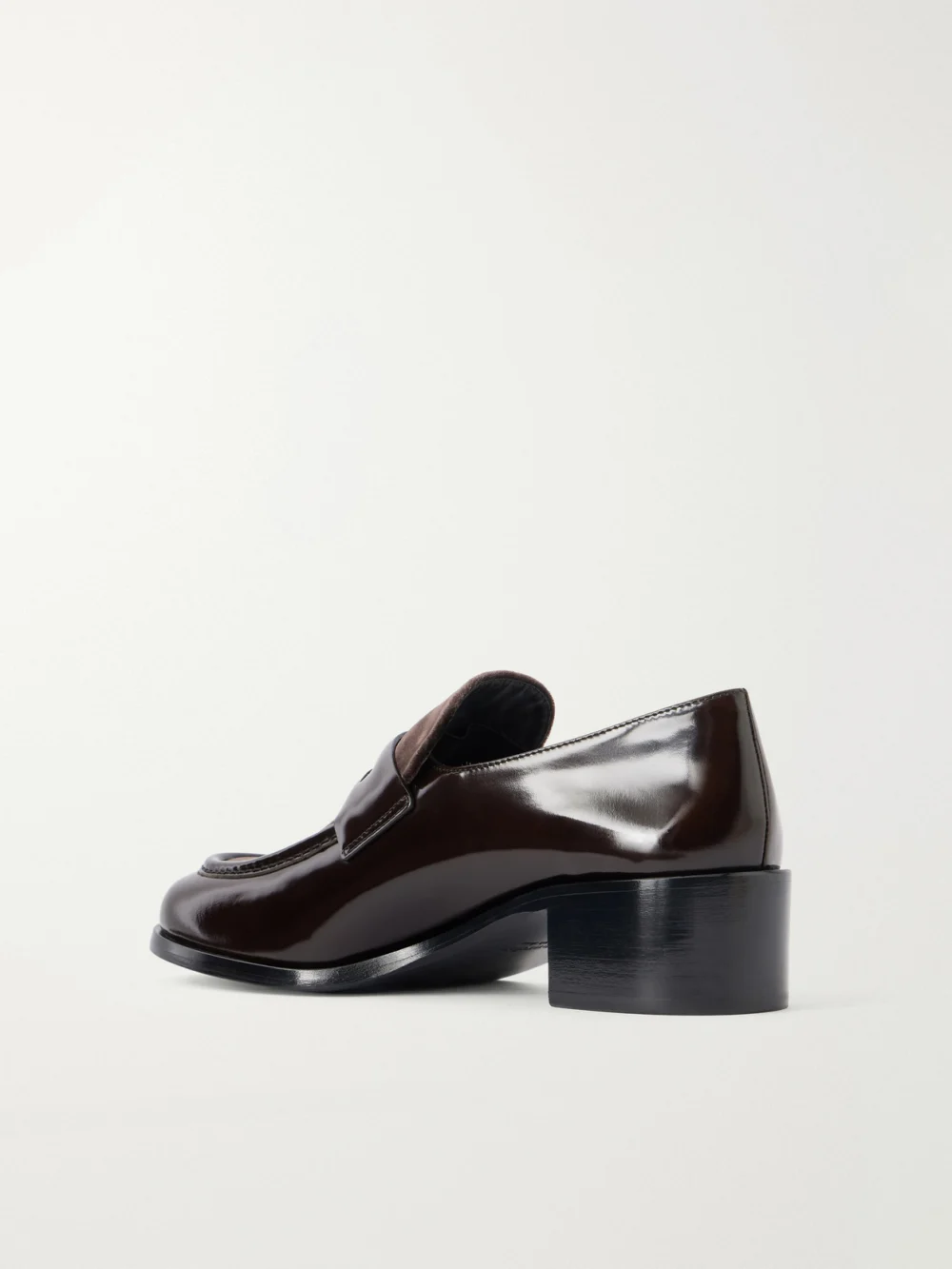 Back view of the Church's Prudence 45 Velvet-trimmed Leather Loafers