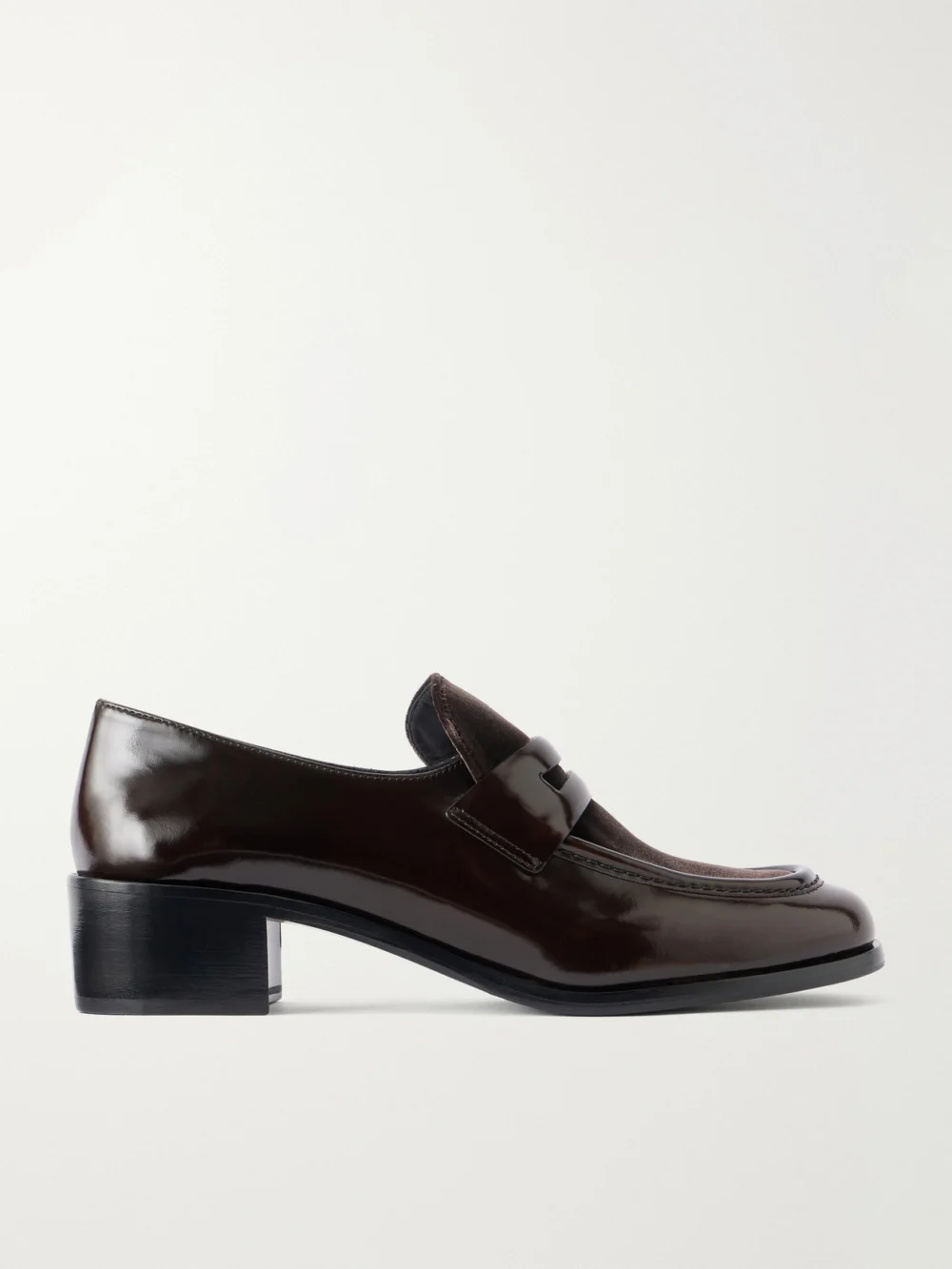 Church's Prudence 45 Velvet-trimmed Leather Loafers in dark brown
