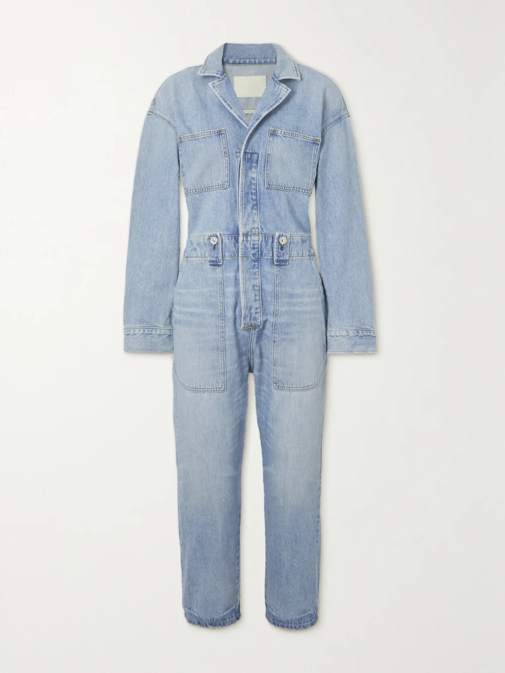 Citizens of Humanity Amel Cropped Organic Denim Jumpsuit in light denim