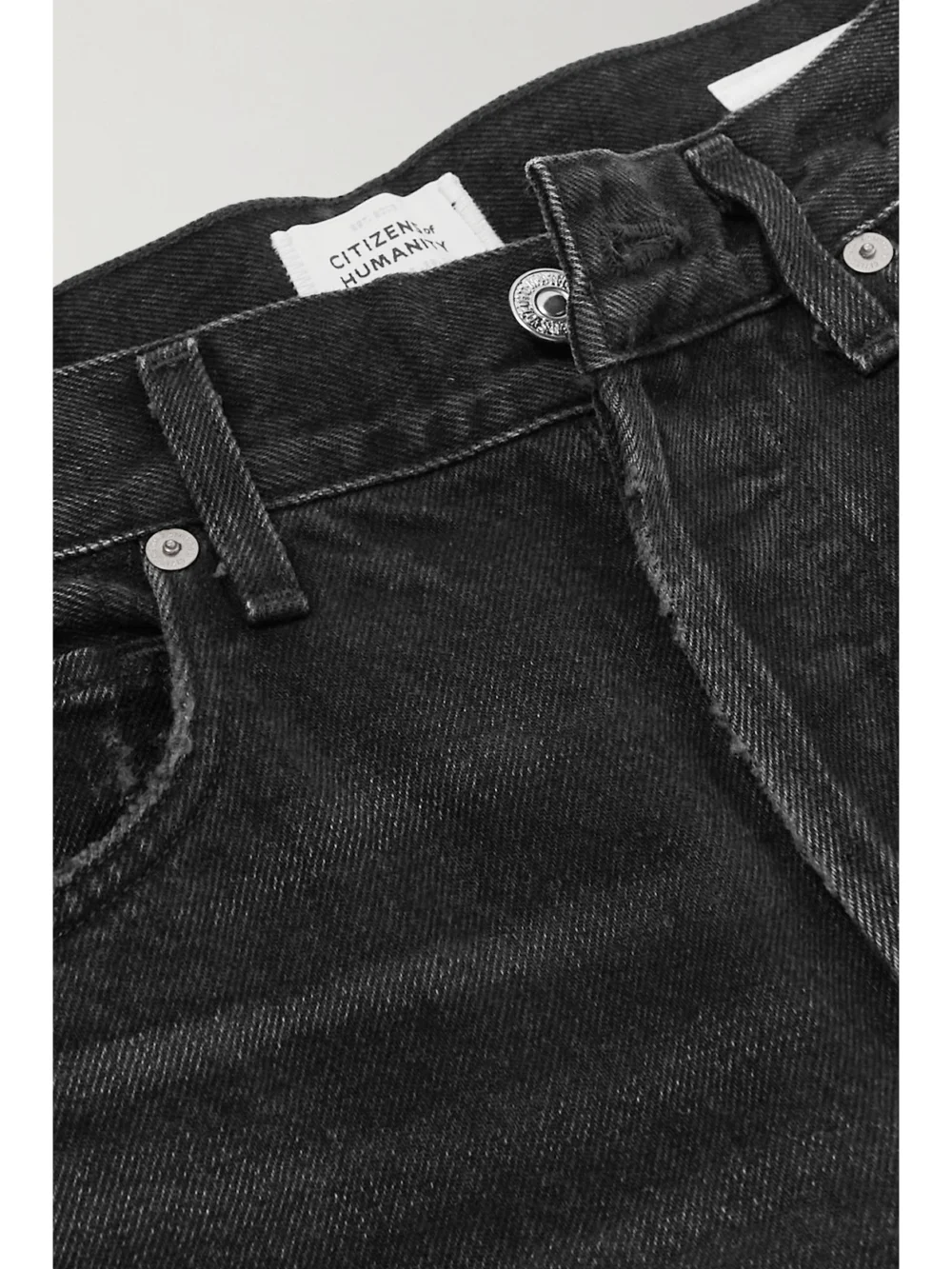 Close-up detail of the Citizens of Humanity Eva High-rise Boyfriend Jeans