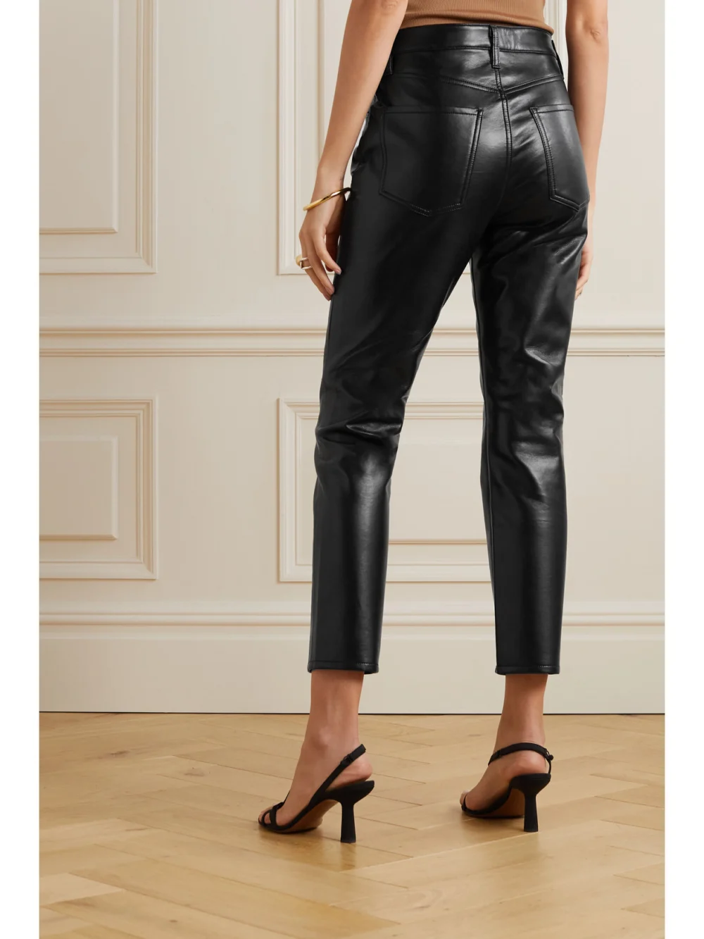 Back view of the Citizens of Humanity Jolene Recycled Leather-blend Straight-leg Pants