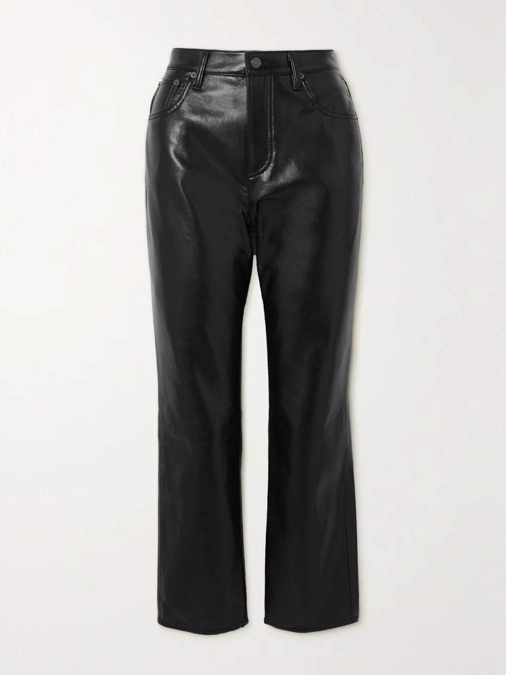 Citizens of Humanity Jolene Recycled Leather-blend Straight-leg Pants in black