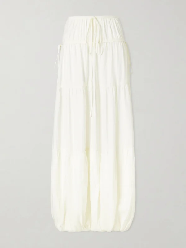 Co Gathered Crepe Bubble Maxi Skirt