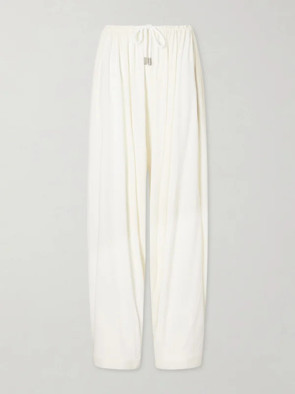 Co Gathered Satin Wide-leg Pants