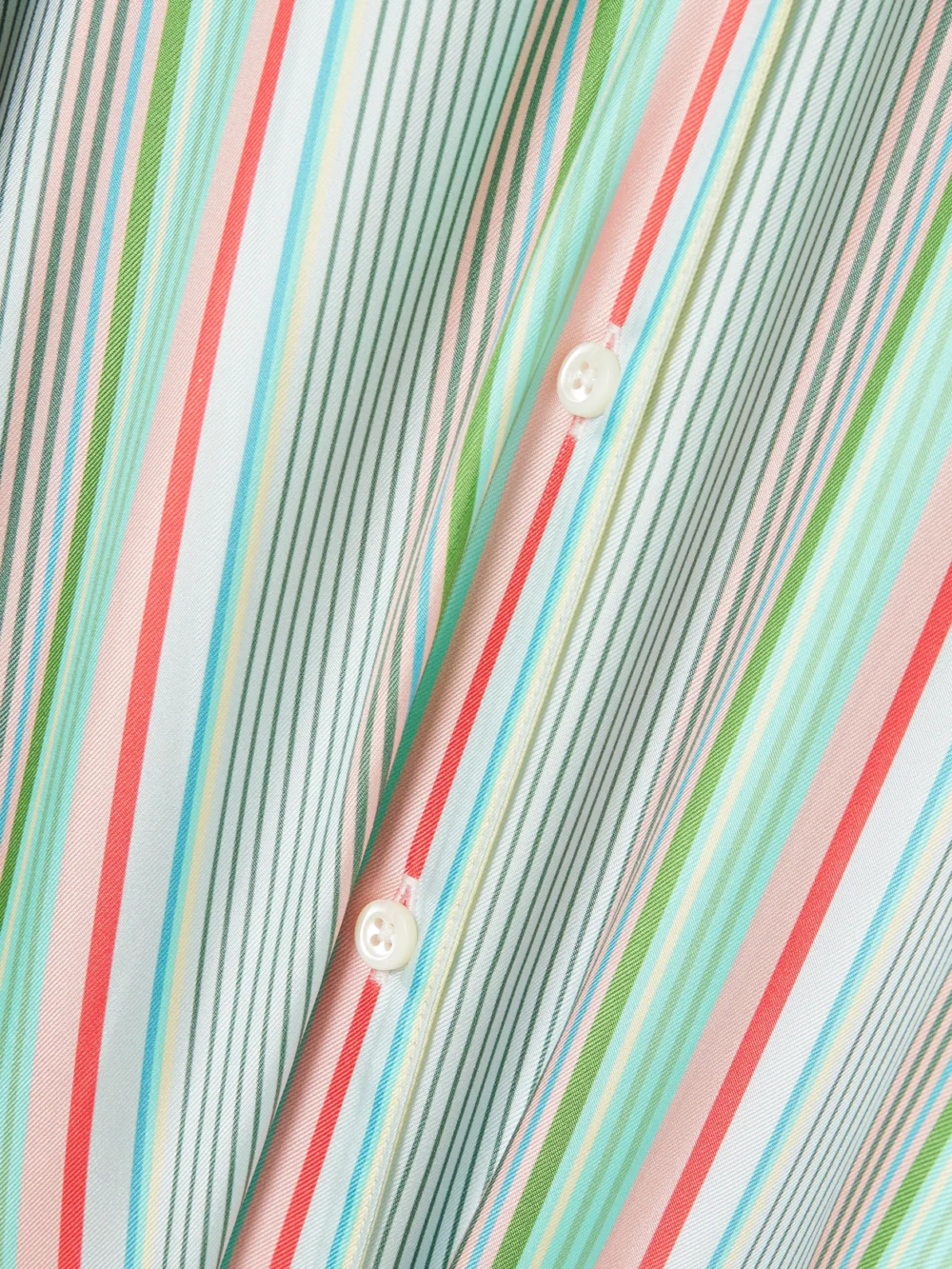 Close-up detail of the Comme Si Striped Silk-twill Midi Shirt-dress