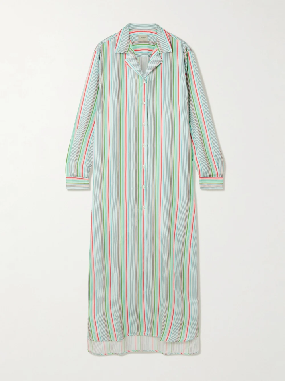 Comme Si Striped Silk-twill Midi Shirt-dress in multi