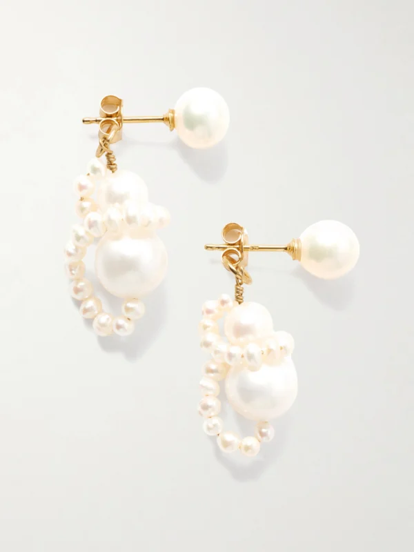 Completedworks Recycled Gold-plated Pearl Earrings