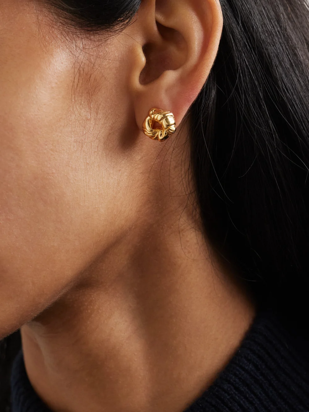 Completedworks Recycled Gold Vermeil Earrings, styled view