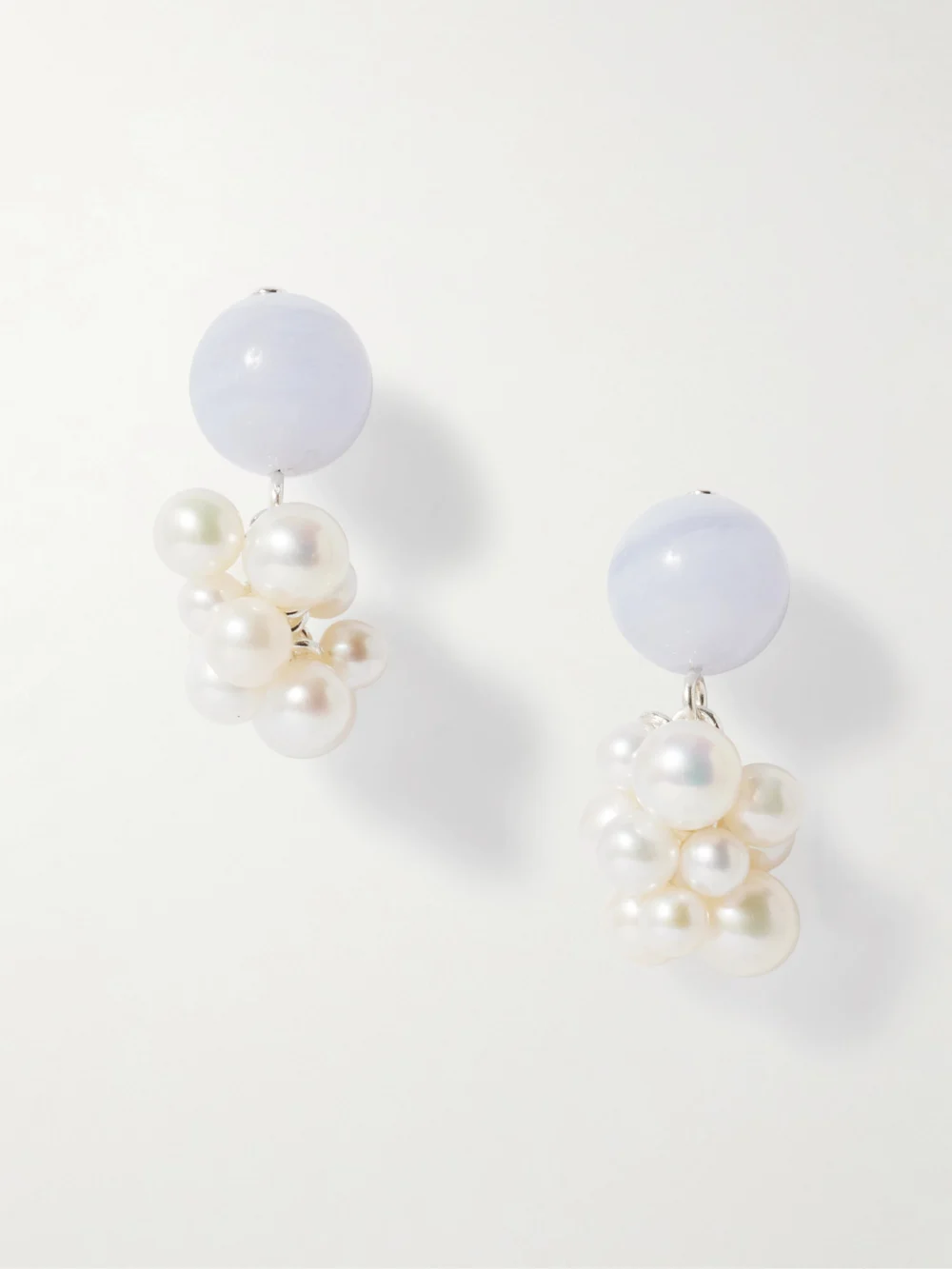 Completedworks Till the Stars Wane Recycled Silver, Agate and Pearl Earrings