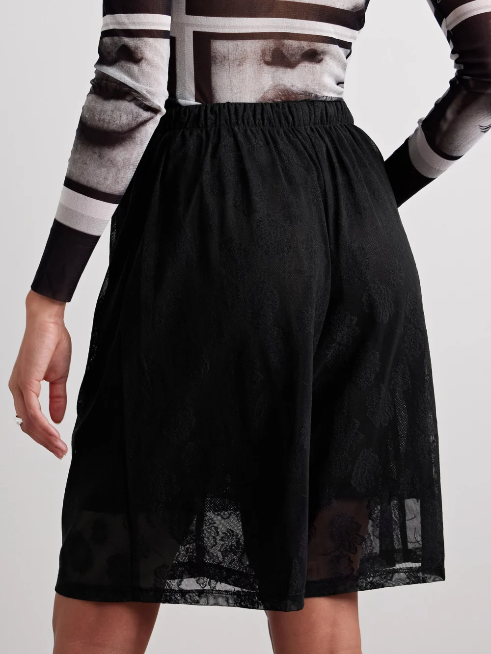 Back view of the Conner Ives Lace Shorts