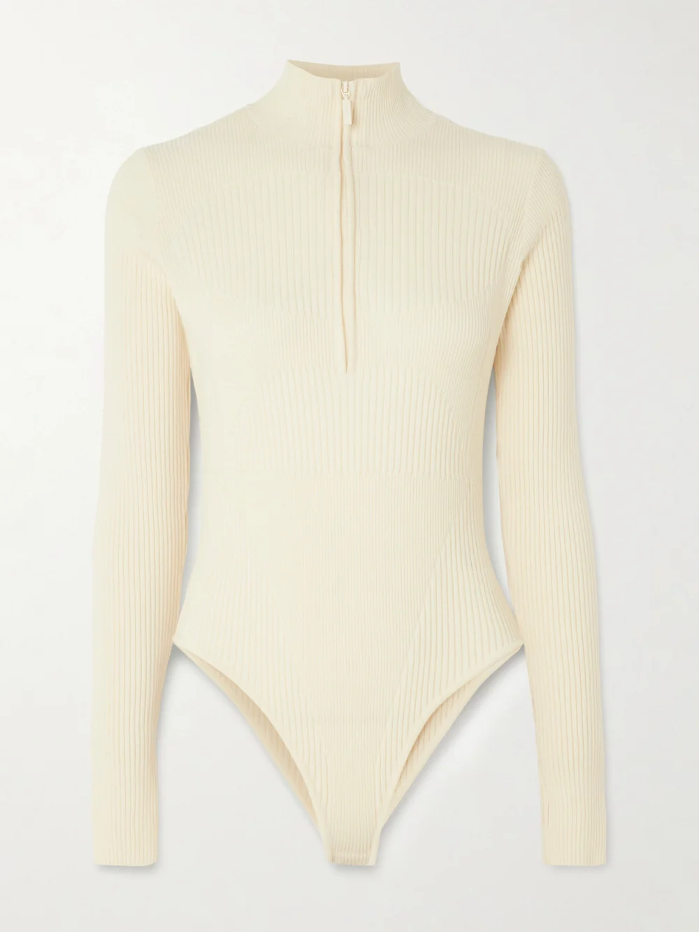 Cordova Butte Ribbed Merino-wool Turtleneck Bodysuit in ivory