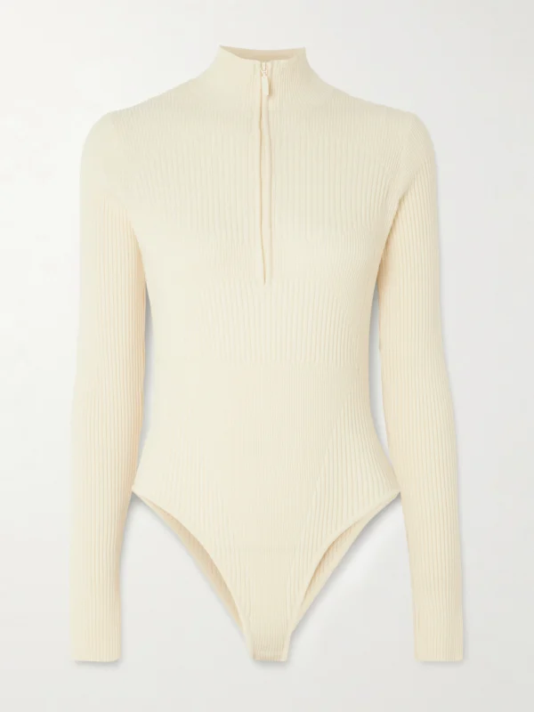Cordova Butte Ribbed Merino-wool Turtleneck Bodysuit