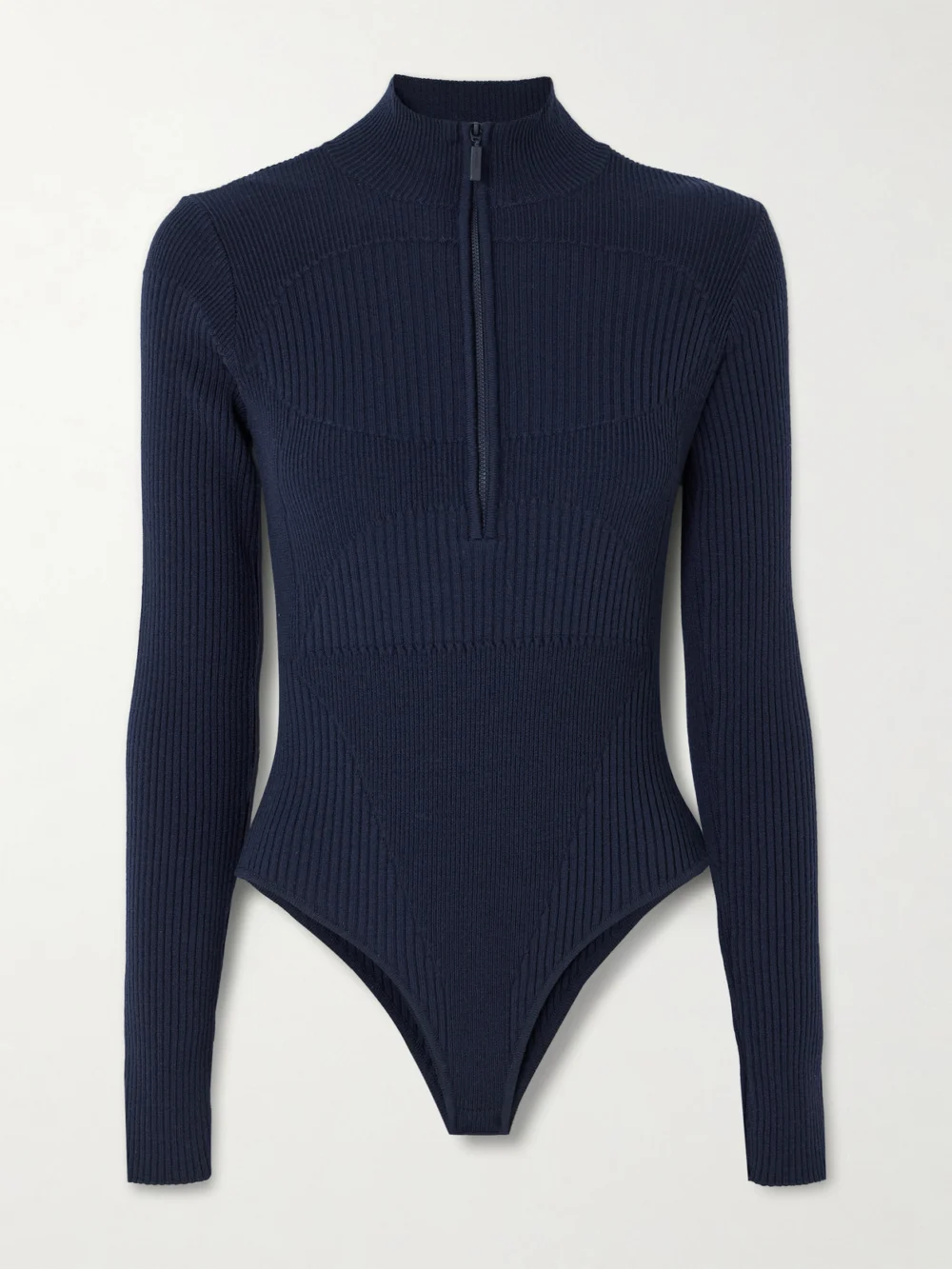 Cordova Butte Ribbed Merino-wool Turtleneck Bodysuit in navy