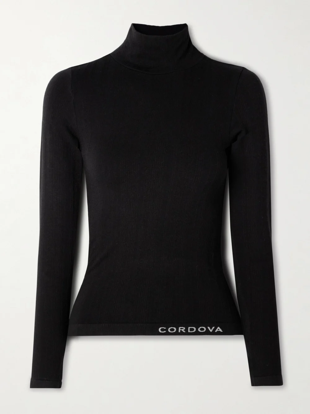 Cordova Sol Ribbed Stretch-jersey Turtleneck Top in black