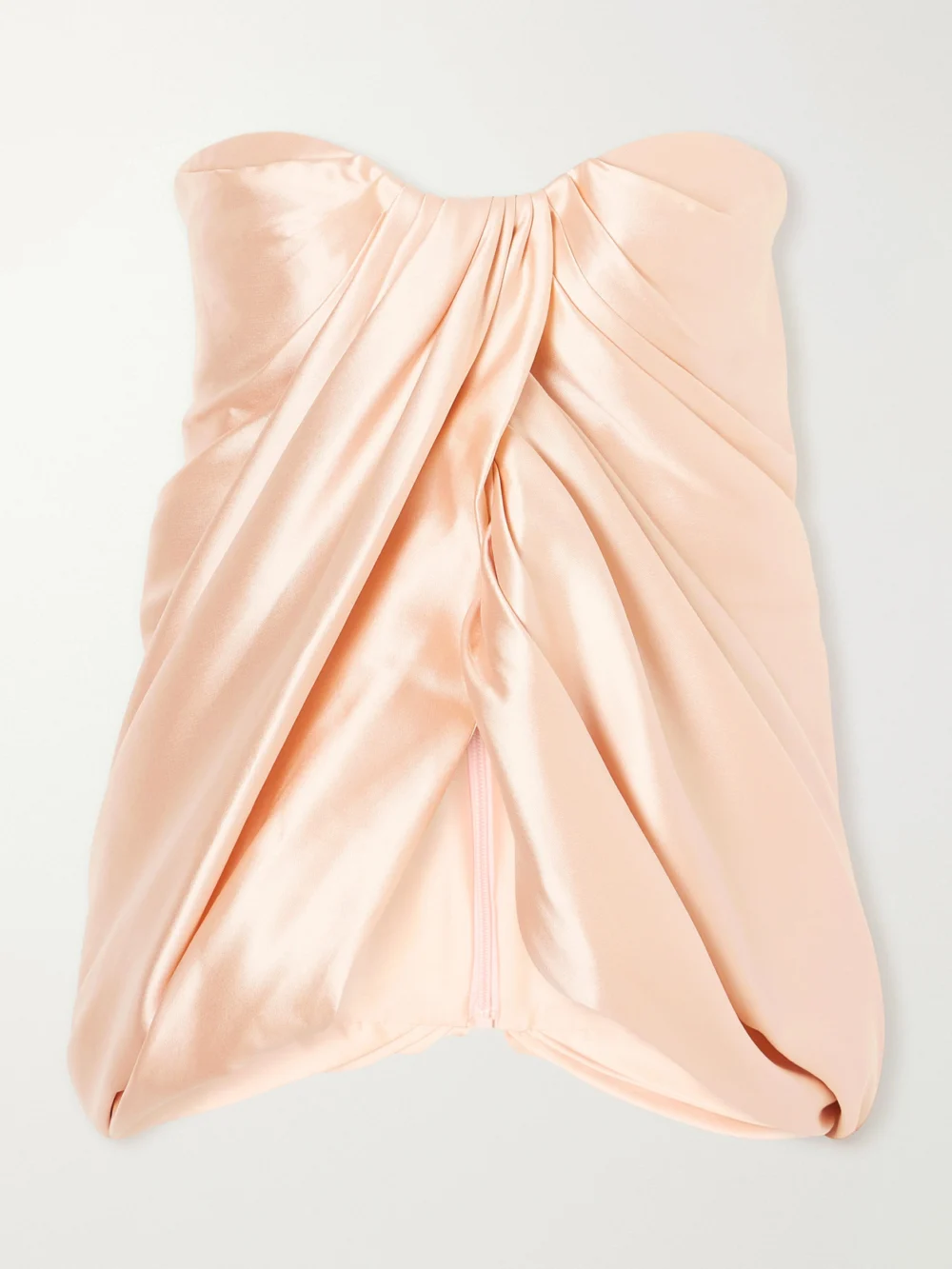 Costarellos Lyza Strapless Gathered Duchess-satin Blouse in pink