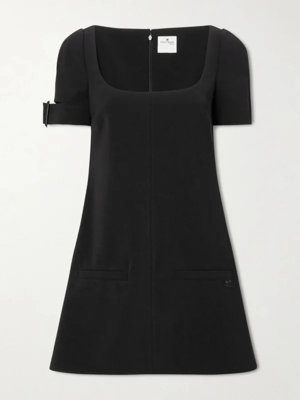 Courrèges Buckled Crepe Mini Dress