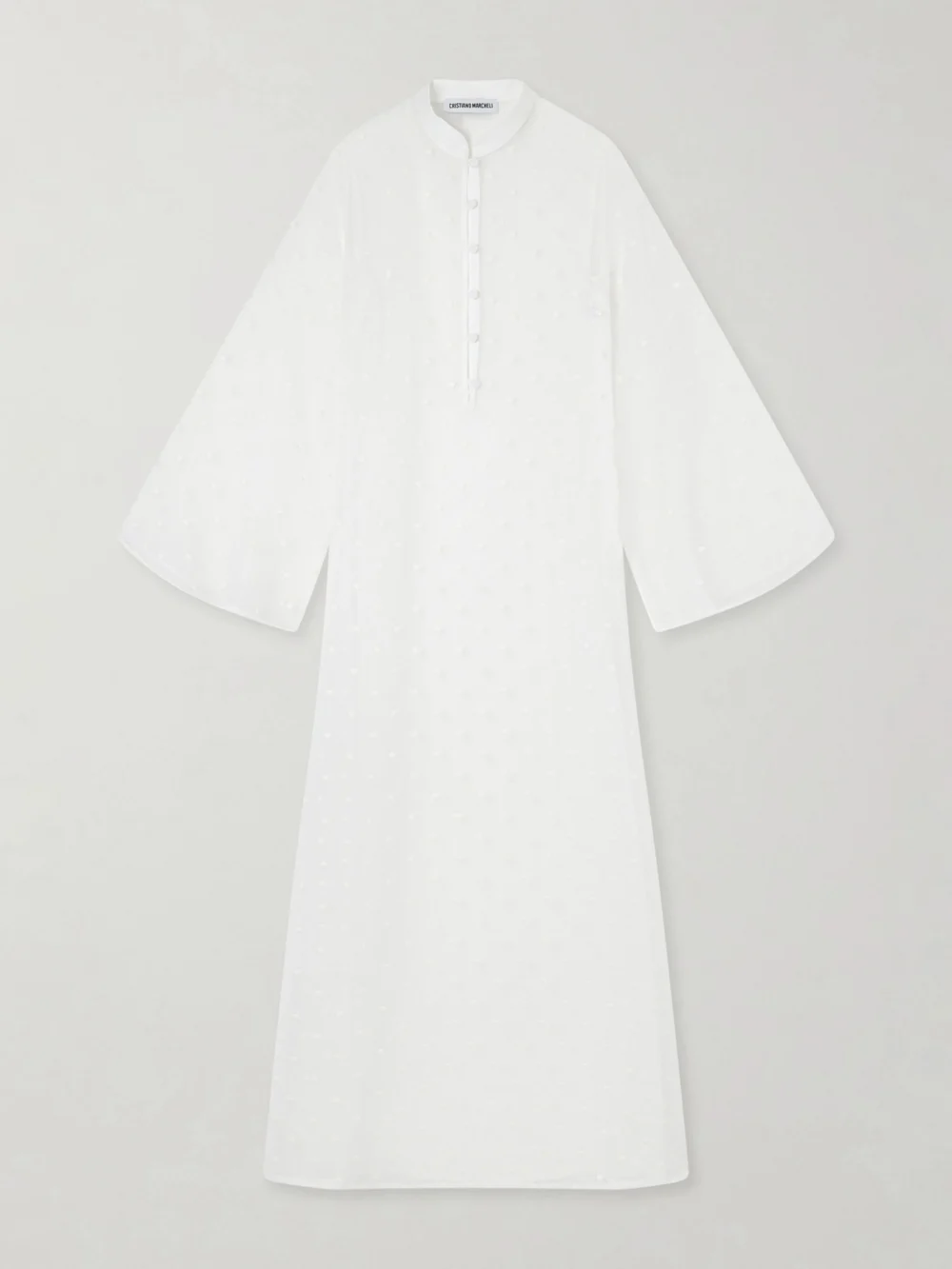 Cristiano Marcheli Bianca Swiss-dot Organza Cover-up in white