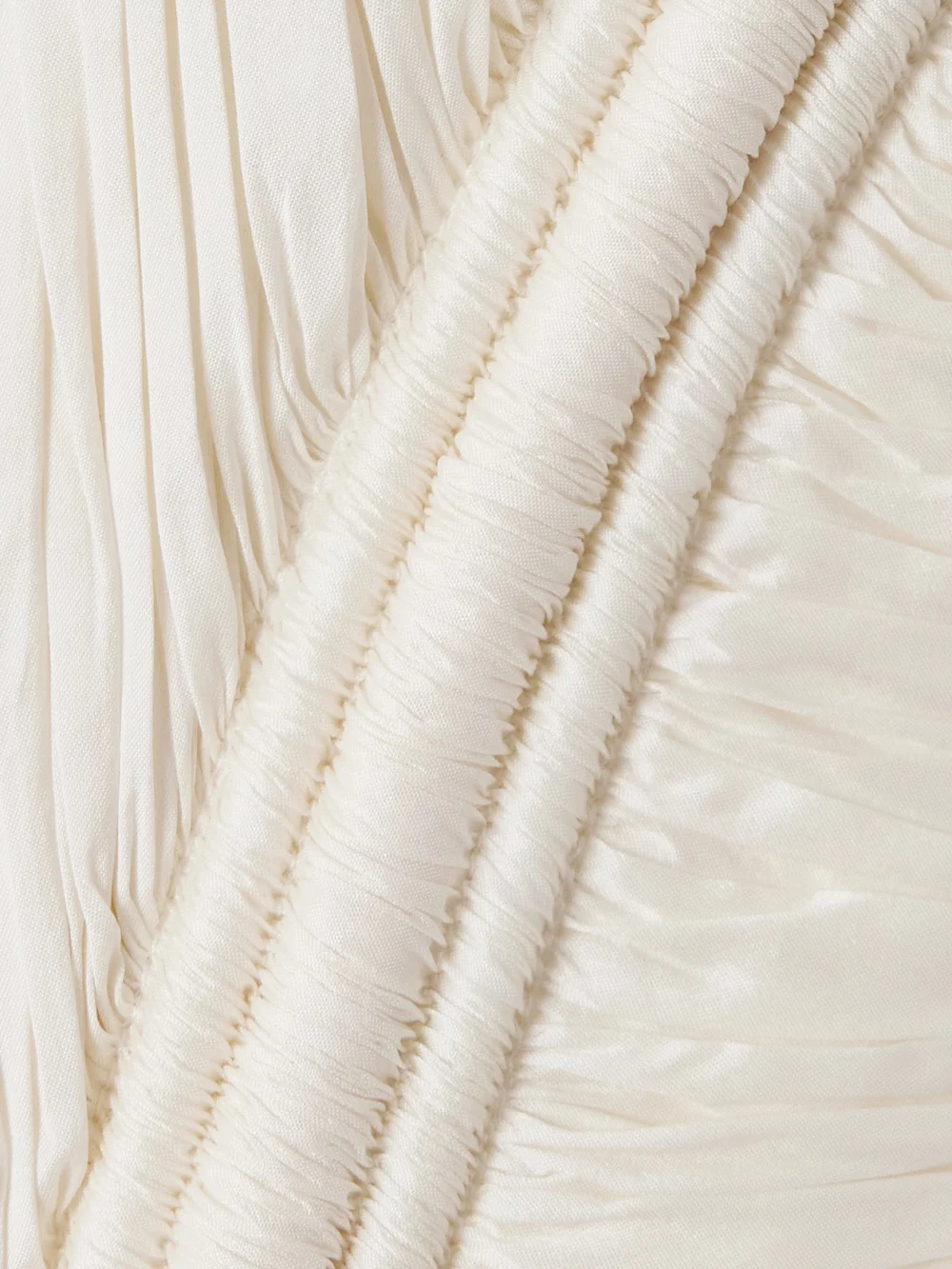 Close-up detail of the Danielle Frankel Priscilla Strapless Gathered Taffeta Bustier Top