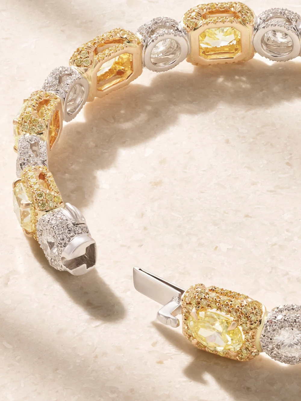 Back view of the David Morris 18-karat Yellow and White Gold Diamond Bracelet