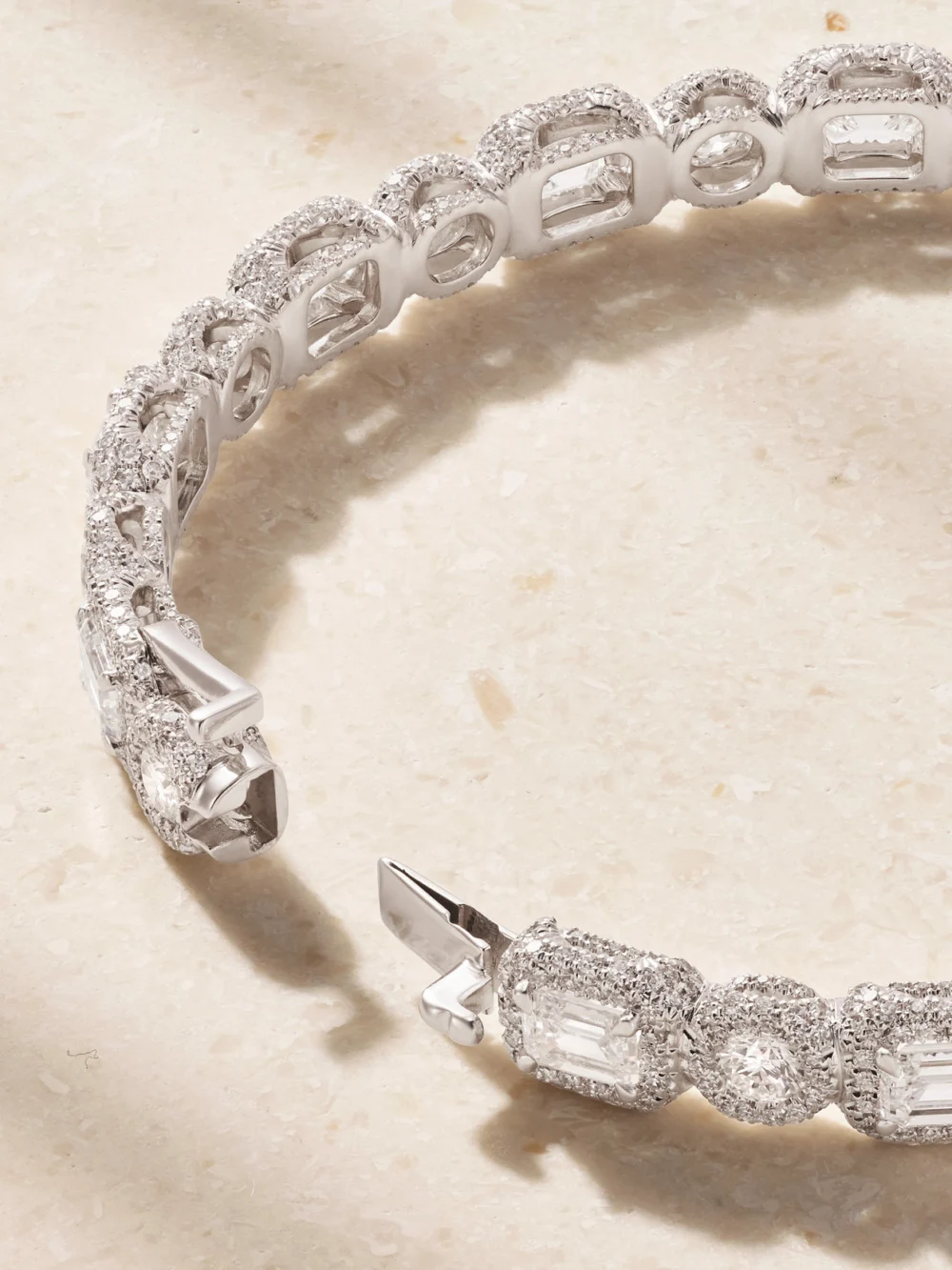Back view of the David Morris Carousel 18-karat White Gold Diamond Bracelet